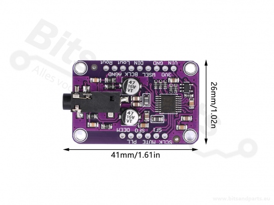 Audiodecoder Stereo DAC I2S - UDA1334A